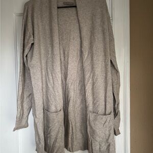 Elegant Women's Beige Open Front Cardigan